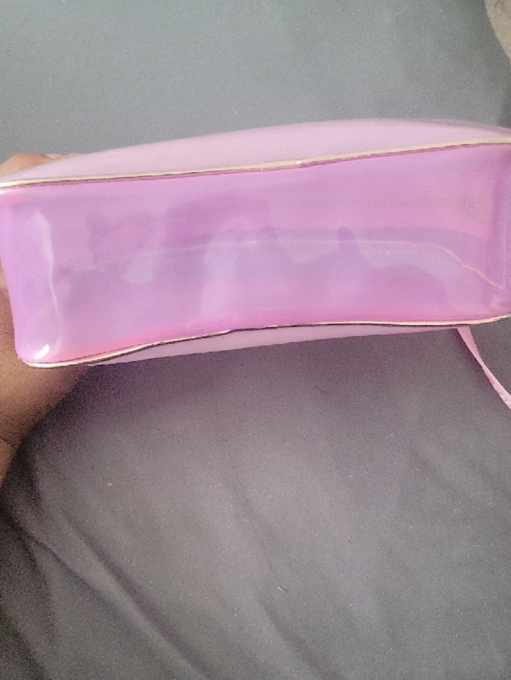 PINK Victoria's Secret Iridescent Lavender-to-Teal Cosmetic Pouch - Picture 3 of 9